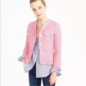 Peplum lady jacket in neon fuchsia tweed